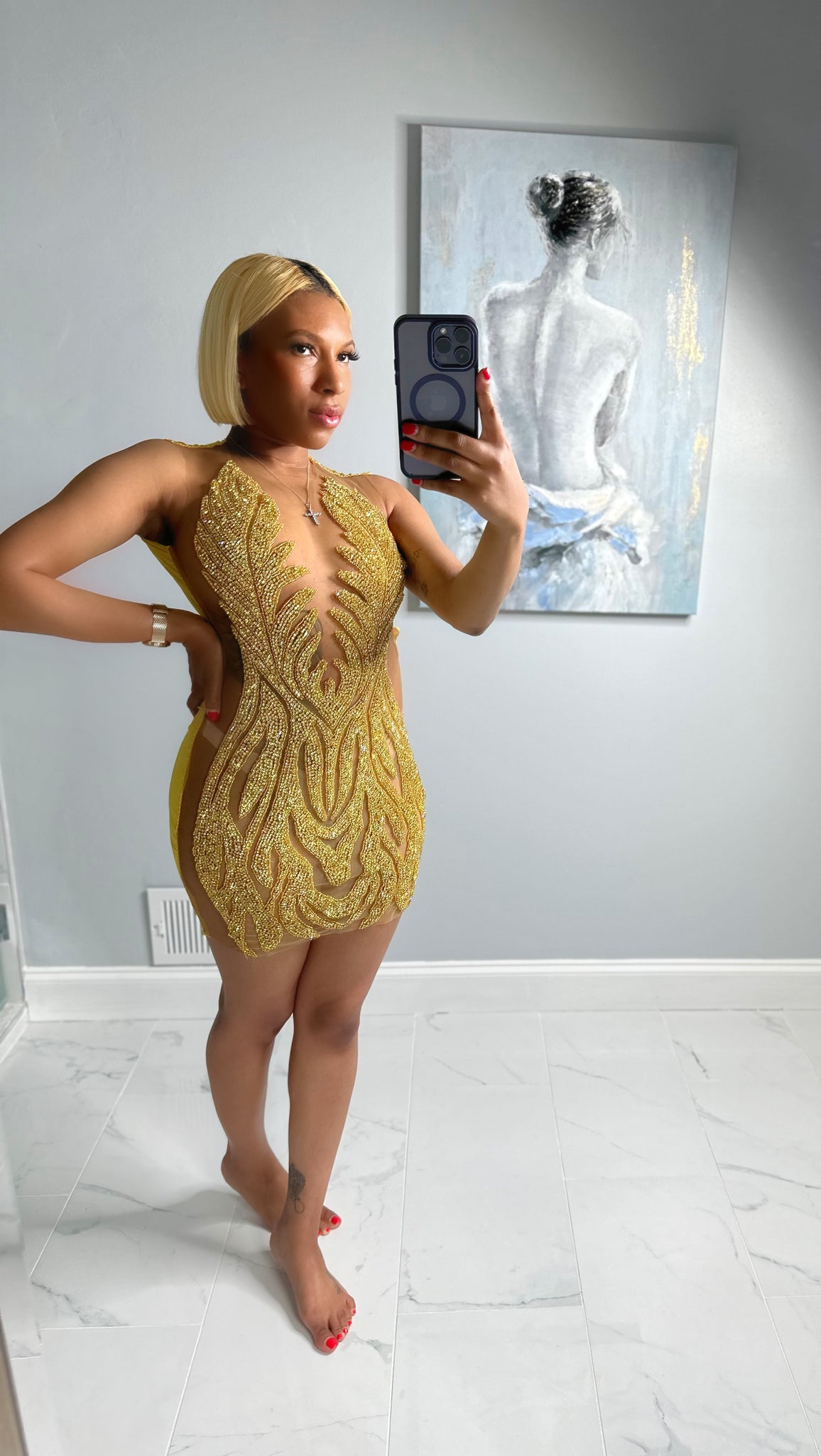 Angel online bodycon dress